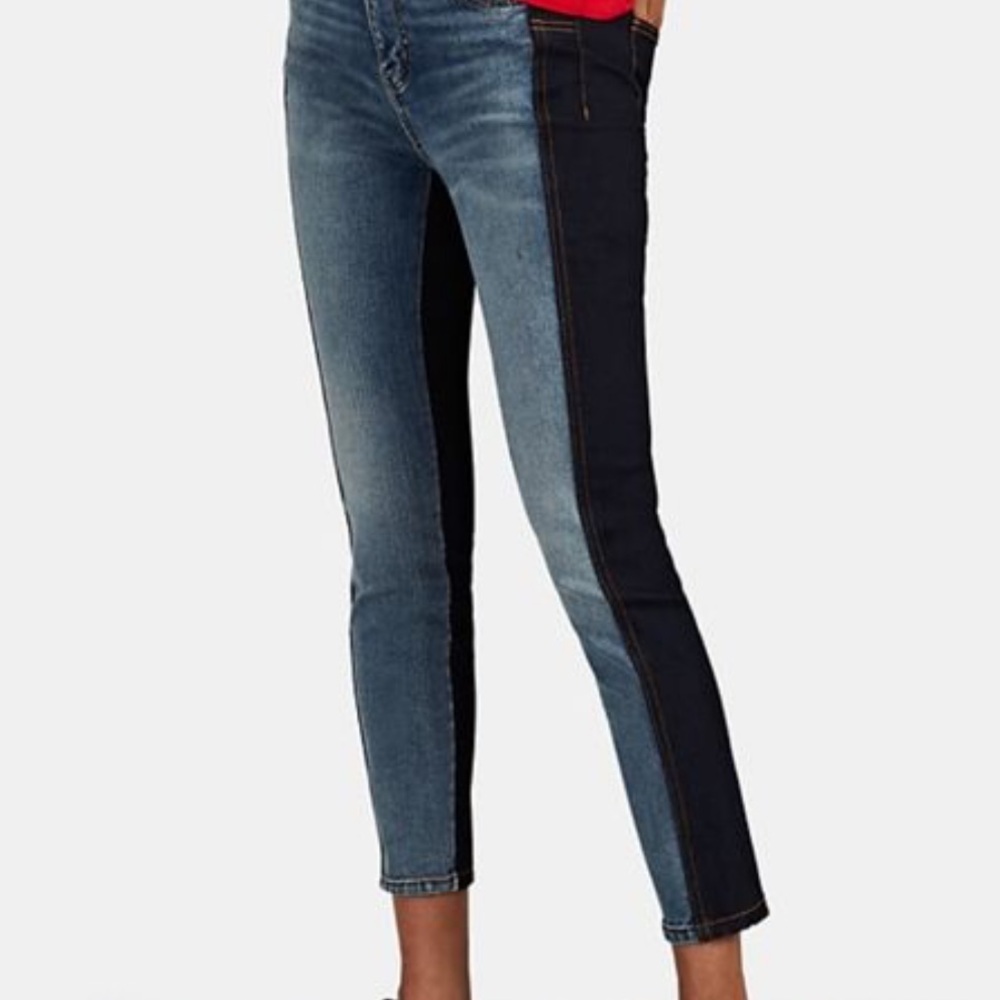 Current Elliott Color Blocked Stiletto Jeans